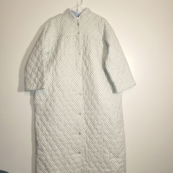 New Vermont Country Store Quilted Floral House Coat Medium - Picture 2 of 11